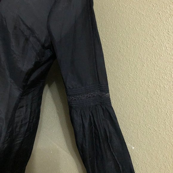 Unique Black Long sleeve tunic blouse lace insets - Picture 5 of 10